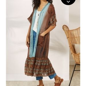 NWT- Soft Surroundings Tiedye Beaded Duster